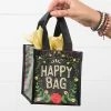 Natural Life Floral Black Small Recycled Happy Bag (S)