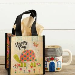 Natural Life Turtle & Butterfly Small Recycled Happy Bag (S)