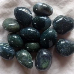 Kheops International Green Moss Agate Tumbled Stone Crystals & Tumbled Stones