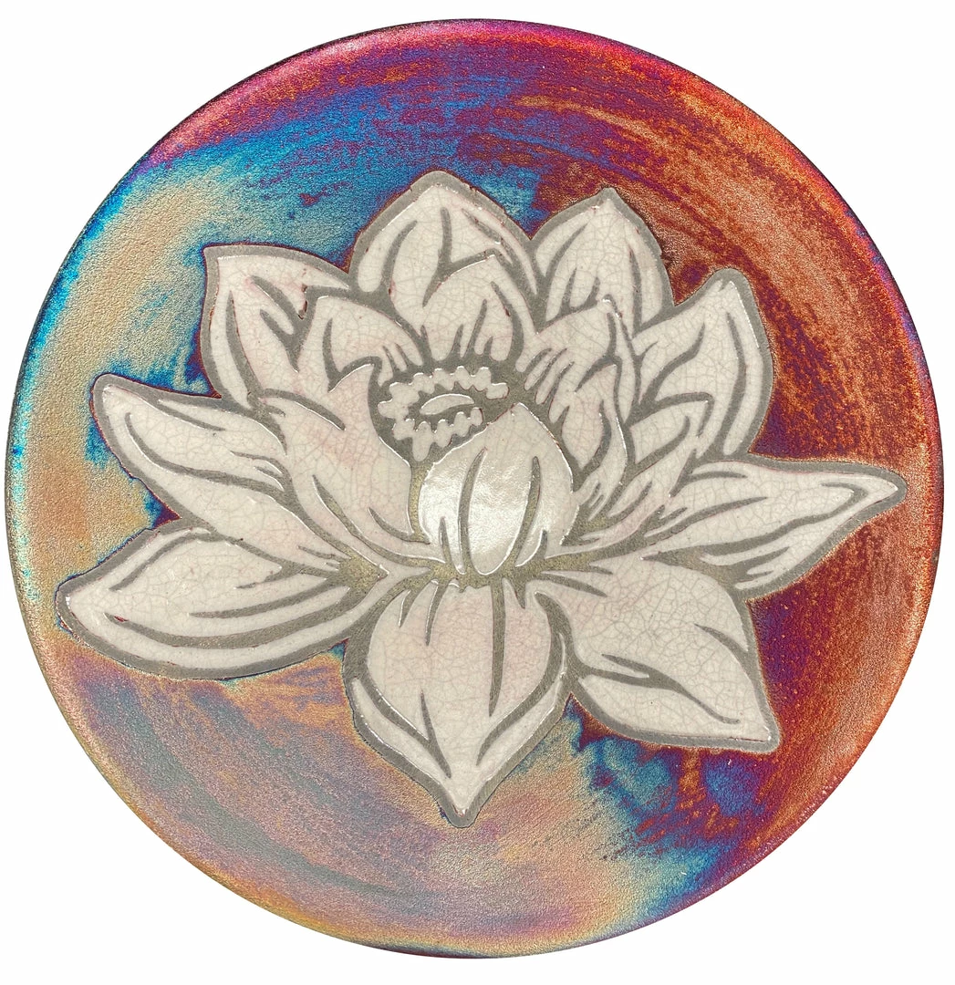 Cheapest π Raku Potteryworks Lotus Blossom Extra Large Silhouette Plate From Raku Pottery π 3 Raku Potteryworks Lotus Blossom Extra Large Silhouette Plate From Raku Pottery