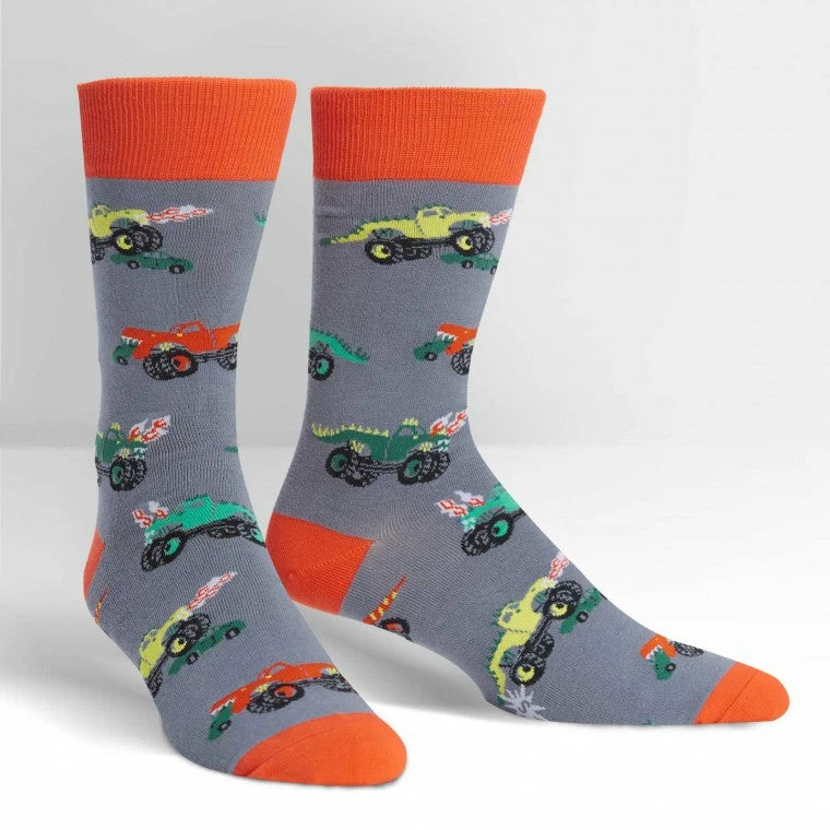 Buy 😉 Sock It To Me Monster Trucks Men's Crew 🧦 Socks ⌛ 3 Sock It To Me Monster Trucks Men's Crew Socks