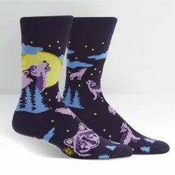Sock It To Me Wolf Moon Men's Crew Socks