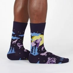 Sock It To Me Wolf Moon Men's Crew Socks