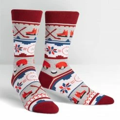 Sock It To Me Socks! Socks! Socks! Ugly Hockey Sweater Men's Crew Socks