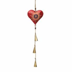 Matr Boomie Global Fair Trade Gifts Henna Treasure Heart Bell Chime Handcrafted In India