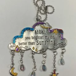 Ganz Mom You Brighten My Day More Than Sunshine Cloud Car Charm