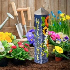 Budget ๐ Studio M Denim Garden 20" Art Pole ๐ 9 Studio M Denim Garden 20