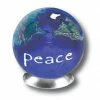 Shasta Visions Peace Blue Earth Marble With Natural Earth Continents (18 Languages!) Local Artisan Handmade Gifts
