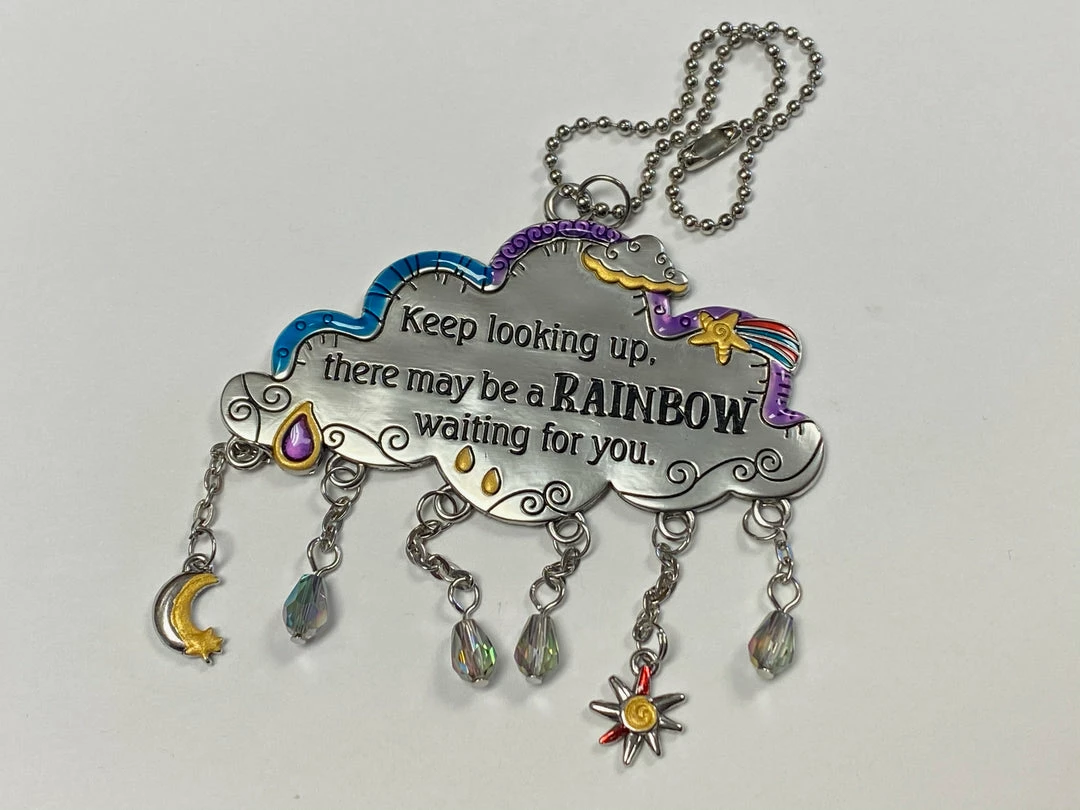 Wholesale 🔔 Ganz Keep Looking Up, There May Be A Rainbow Waiting For You Cloud Car Charm Metaphysical & Divination Gifts 🤩 3 Ganz Keep Looking Up, There May Be A Rainbow Waiting For You Cloud Car Charm Metaphysical & Divination Gifts