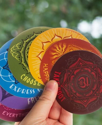 Promo 👍 Soul Flower Free Your Mind Third Eye Chakra Sticker 😀 4 Soul Flower Free Your Mind Third Eye Chakra Sticker