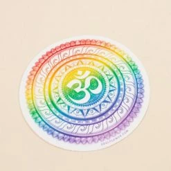 Soul Flower Rainbow OM Mandala Sticker