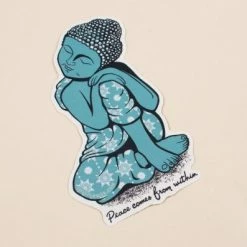 Soul Flower Peace Comes From Within Buddha Sticker