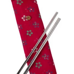 Ten Thousand Villages Reusable Drinking Straw With Sari Pouch Travel Kit Handcrafted In India