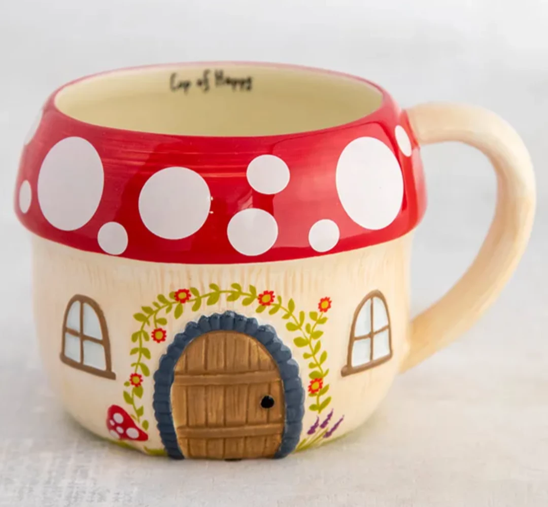 Best Pirce 🤩 Natural Life Fairies & Gnomes Gnome Mushroom House Folk Mug ⌛ 3 Natural Life Fairies & Gnomes Gnome Mushroom House Folk Mug
