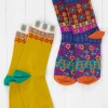 Natural LIfe Purple & Yellow Festive Socks Set
