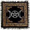 Om Imports Metaphysical & Divination Gifts Triple Moon In Gold & Silver Altar Cloth - 18" X 18"