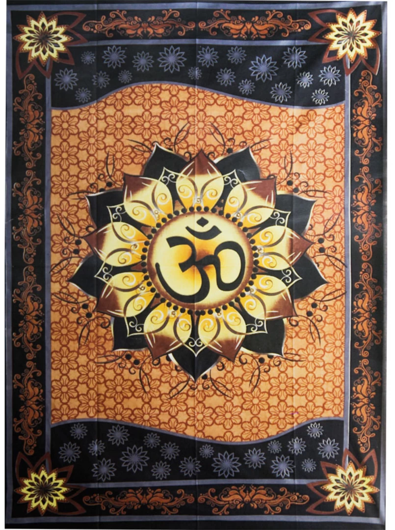 Hot Sale 🎉 Kheops International Metaphysical & Divination Gifts Cotton Single Tapestry Natural Om Lotus 💯 3 Kheops International Metaphysical & Divination Gifts Cotton Single Tapestry Natural Om Lotus
