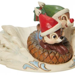Enesco Chip N' Dale Sledding Saucer By Jim Shore Disney Traditions