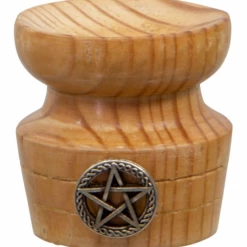 Kheops International Wood Sphere Stand With Pentacle Pedestal