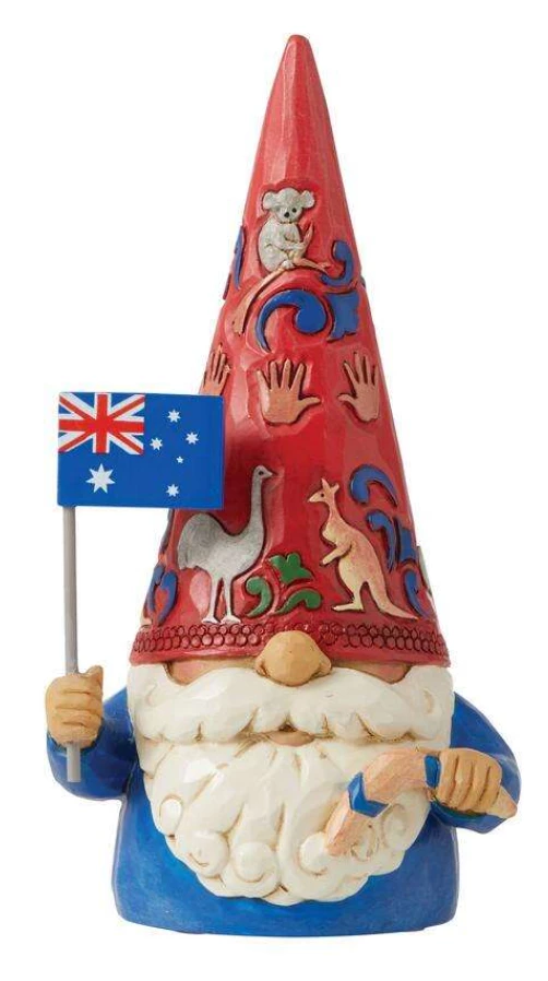 New ❤️ Enesco Australian Gnome By Jim Shore Heartwood Creek Fairies & Gnomes 🥰 3 Enesco Australian Gnome By Jim Shore Heartwood Creek Fairies & Gnomes