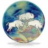 Raku Potteryworks Bison Extra Large Silhouette Plate From Raku Pottery