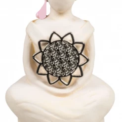 Kheops International Gypsum Cement Goddess Figurine - Flower Of Life