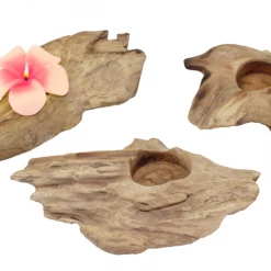 World Buyers Natural Teak Tea Light Candle Holder Candles & Accessories