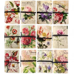 World Buyers Cottage Garden Mini Journals W/tie Natural Paper