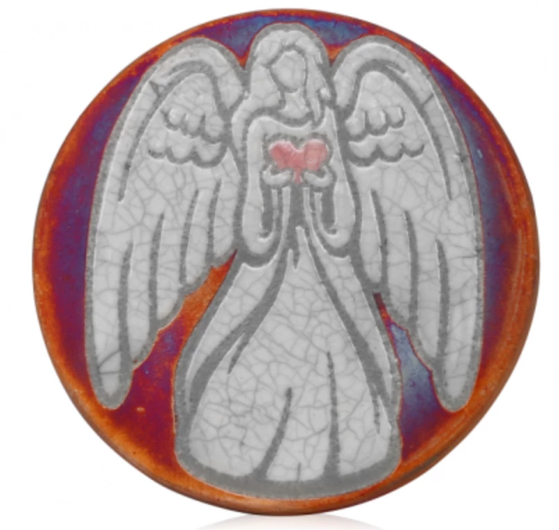 Hot Sale ๐ Raku Potteryworks Angel Heart Coasters Set From Raku Pottery ๐ 3 Raku Potteryworks Angel Heart Coasters Set From Raku Pottery