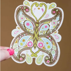 Soul Flower Paisley Butterfly Sticker
