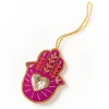 Matr Boomie Hamsa Hand Heart Plush Ornament - Larissa Collection, Handcrafted In India