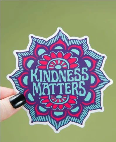 Hot Sale 🔔 Soul Flower Kindness Matters Mandala Sticker ✨ 4 Soul Flower Kindness Matters Mandala Sticker