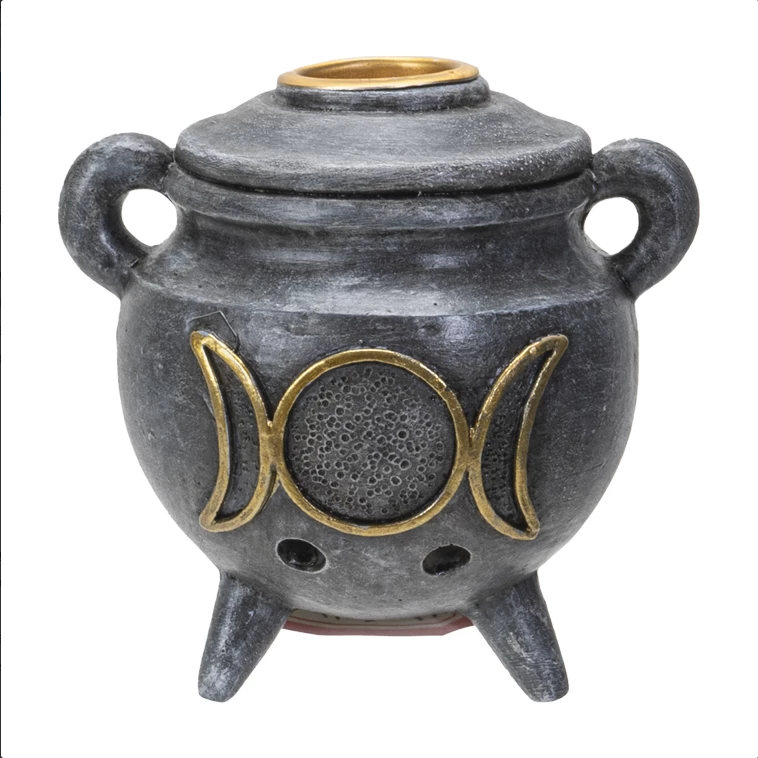 Brand new 👏 Pacific Trading Triple Moon Cauldron Backflow Cone Incense Burner Incense & Accessories 🔔 3 Pacific Trading Triple Moon Cauldron Backflow Cone Incense Burner Incense & Accessories