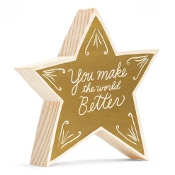 Compendium You Make The World Better Wooden Art Block Sign