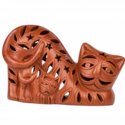 Ten Thousand Villages Celestial Cats Tea Light Candle Holder Handcrafted In Bangladesh