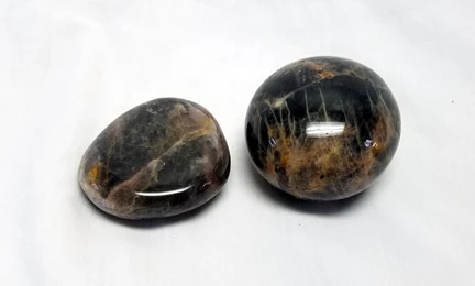 Discount โ๏ธ Kheops International Black Moonstone Palm Stone Crystals & Tumbled Stones ๐ฅ 3 Kheops International Black Moonstone Palm Stone Crystals & Tumbled Stones