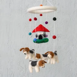 The Winding Road Global Fair Trade Gifts Dog And Dog House Hanging Mobile Handcrafted In Nepal