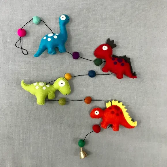 Hot Sale 🤩 The Winding Road Dinosaur Felted Wool Garland Handcrafted In Nepal Global Fair Trade Gifts 😉 3 The Winding Road Dinosaur Felted Wool Garland Handcrafted In Nepal Global Fair Trade Gifts