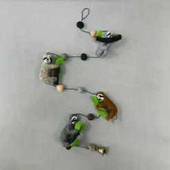 The Winding Road Sloth Felted Wool Garland Handcrafted In Nepal