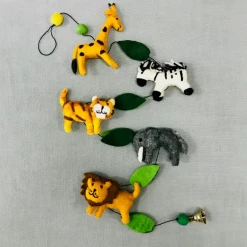 The Winding Road Jungle Animals Felted Wool Garland Handcrafted In Nepal Global Fair Trade Gifts