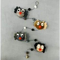 The Winding Road Owls Felted Wool Garland Handcrafted In Nepal Global Fair Trade Gifts