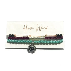UPAVIM Crafts Hope Wear Charm Macrame And Beads Bracelet Set Handcrafted In Guatemala Global Fair Trade Gifts