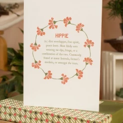 Soul Flower Hippie Definition Greeting Card
