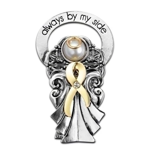 Roman, Inc. Angel Gifts Always By My Side ~ Always Brave, Believe For A Cure Bedside Angel