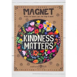 Natural Life Kindness Matters Black Floral Car Magnet