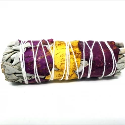 New Age Imports Smudge Sticks Medium 3-4" White Sage With Rose Petals Smudging Tools & Accessories