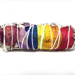New Age Imports Chakra Smudge Sticks Medium 3-4" White Sage With Rose Petals
