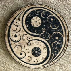 Zen And Meow Local Artisan Handmade Gifts Painted Yin Yang Mandala Birch Magnet