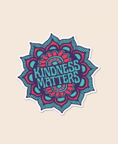 Hot Sale 🔔 Soul Flower Kindness Matters Mandala Sticker ✨ 3 Soul Flower Kindness Matters Mandala Sticker