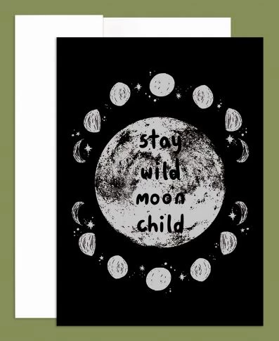 Brand new 👍 Soul Flower Stay Wild Moon Child Greeting Card ✔️ 3 Soul Flower Stay Wild Moon Child Greeting Card